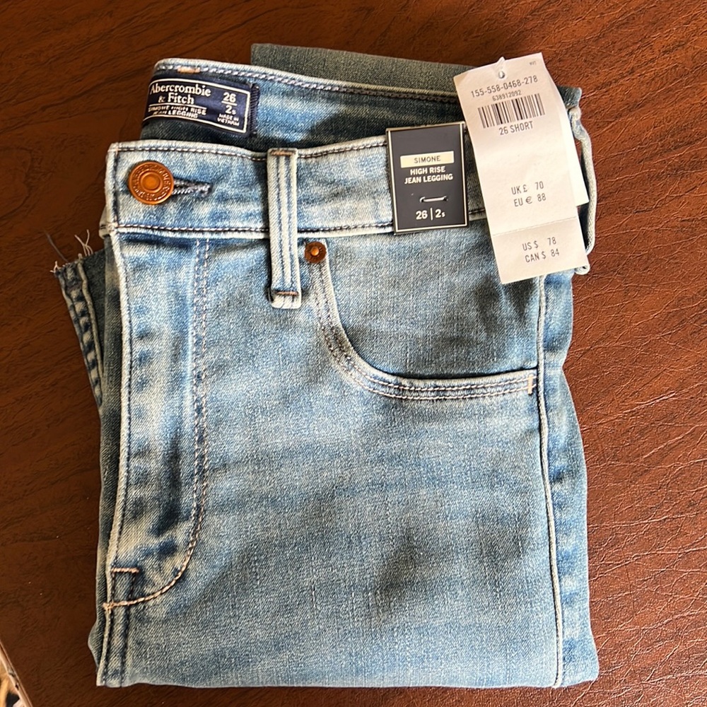Abercrombie & Fitch NEW Simone High Rise Jean Legging 26 Short (2S)